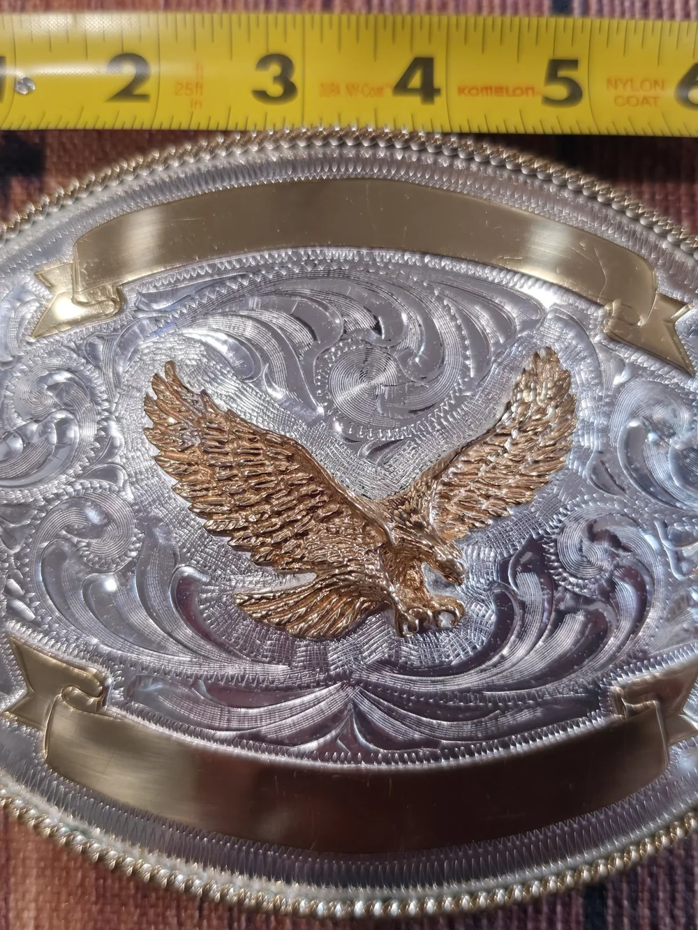 Justin Boots Gold and Silver Eagle Belt Buckle - Western